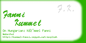 fanni kummel business card